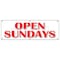 Signmission OPEN SUNDAYS BANNER SIGN open weekends hours of operation schedule B-72 Open Sundays - alternate 1